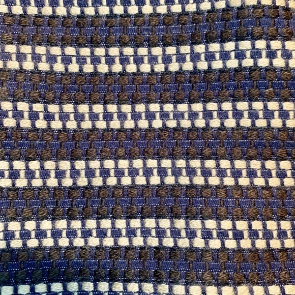 LOFT Mini Skirt Size 2 Blue Tan Black Woven Acrylic Cotton Full Lining Back Zip - Picture 8 of 12